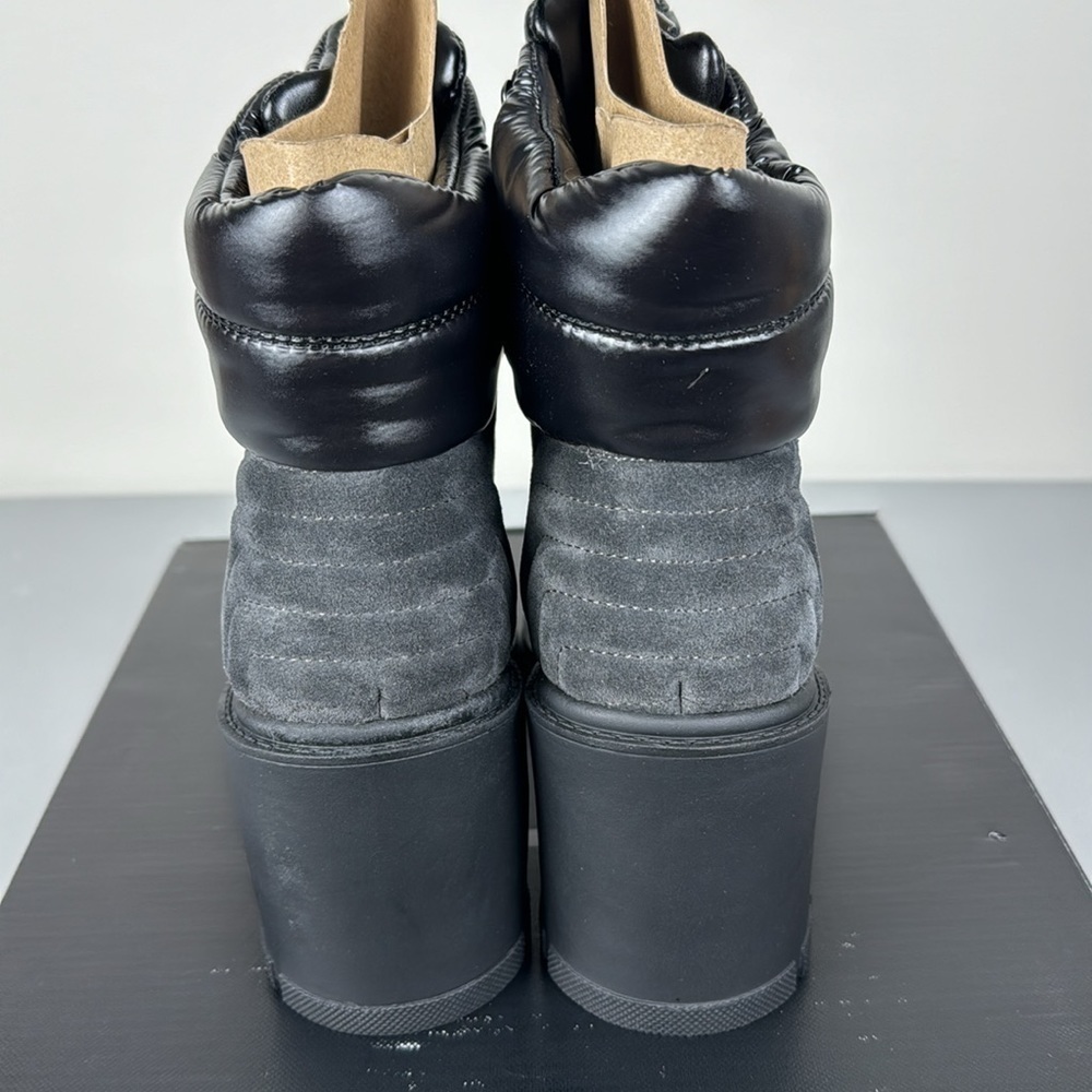 Marc Fisher LTD Velima Mixed Media Heeled Boot. Dark Gray. - Picture 3 of 13